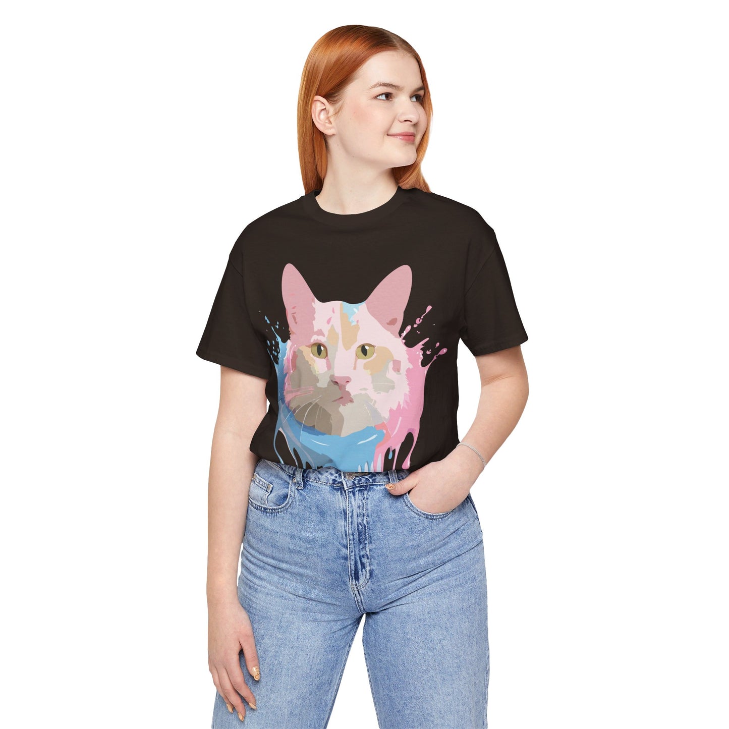 T-Shirt aus natürlicher Baumwolle mit Katze