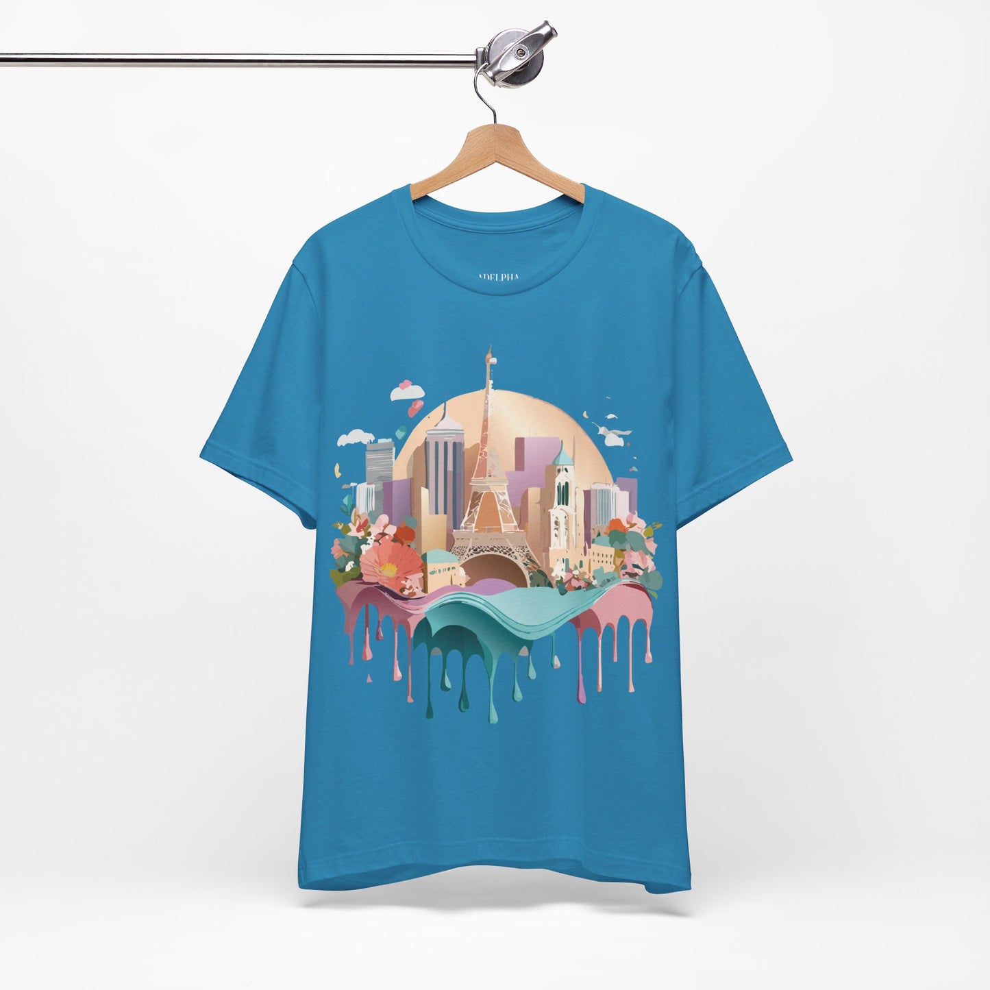 Natural Cotton Tee Shirt - Beautiful Places Collection - Paris Printify