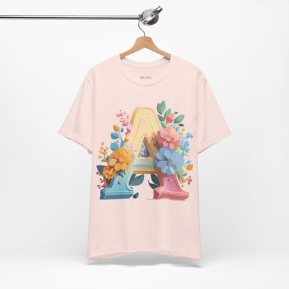 Natural Cotton Tee Shirt - Letters Collection - A Printify