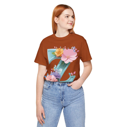 Natural Cotton Tee Shirt - Letters Collection - Z Printify
