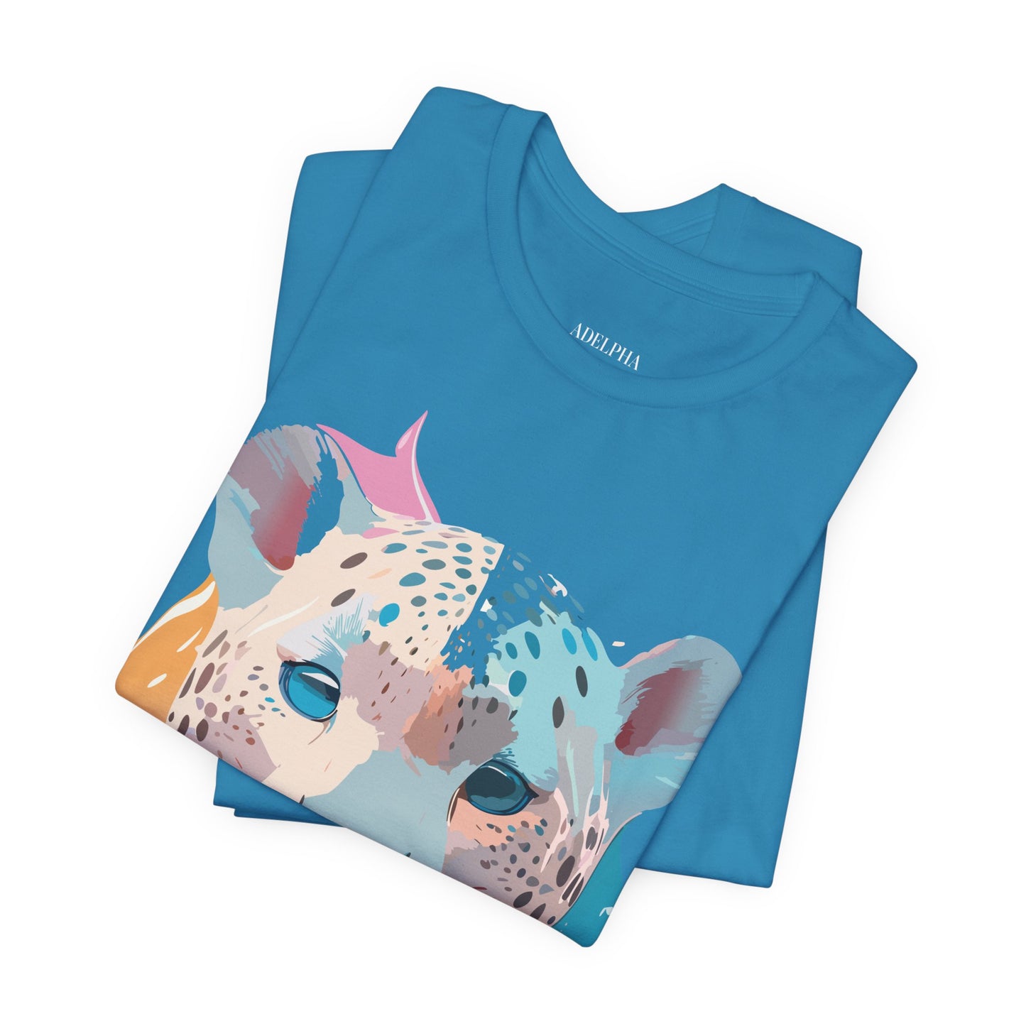 Natural Cotton Tee Shirt with Cheetah