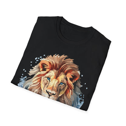 Unisex Lion Shirt Floral Lion Tee Gildan Softstyle 64000 Tee
