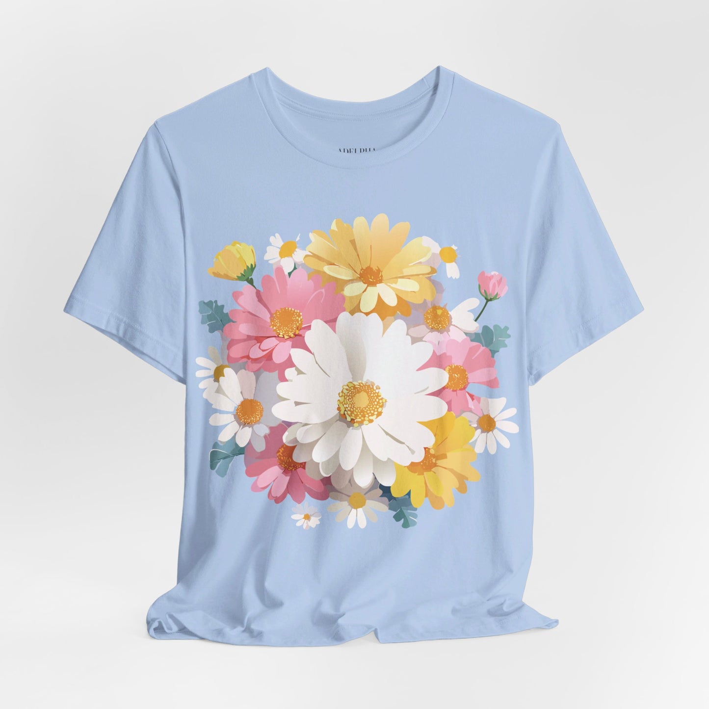 T-shirt en coton naturel avec fleurs