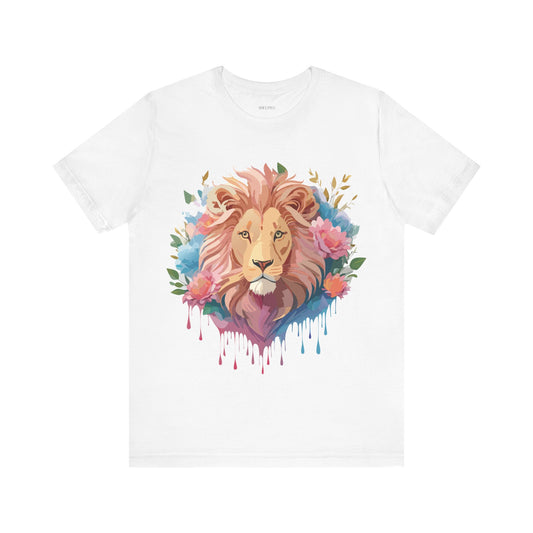 Natural Cotton Tee Shirt with Lion