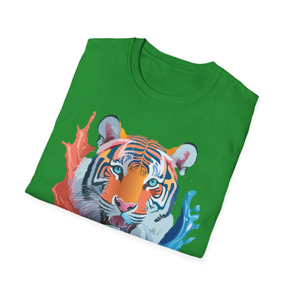 Unisex Tiger Tee Gildan Softstyle Animal Print Shirt Ring Spun Cotton