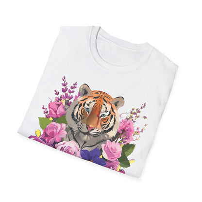 Tiger Print Shirt Unisex Animal Tee Softstyle Gildan 64000 Cotton