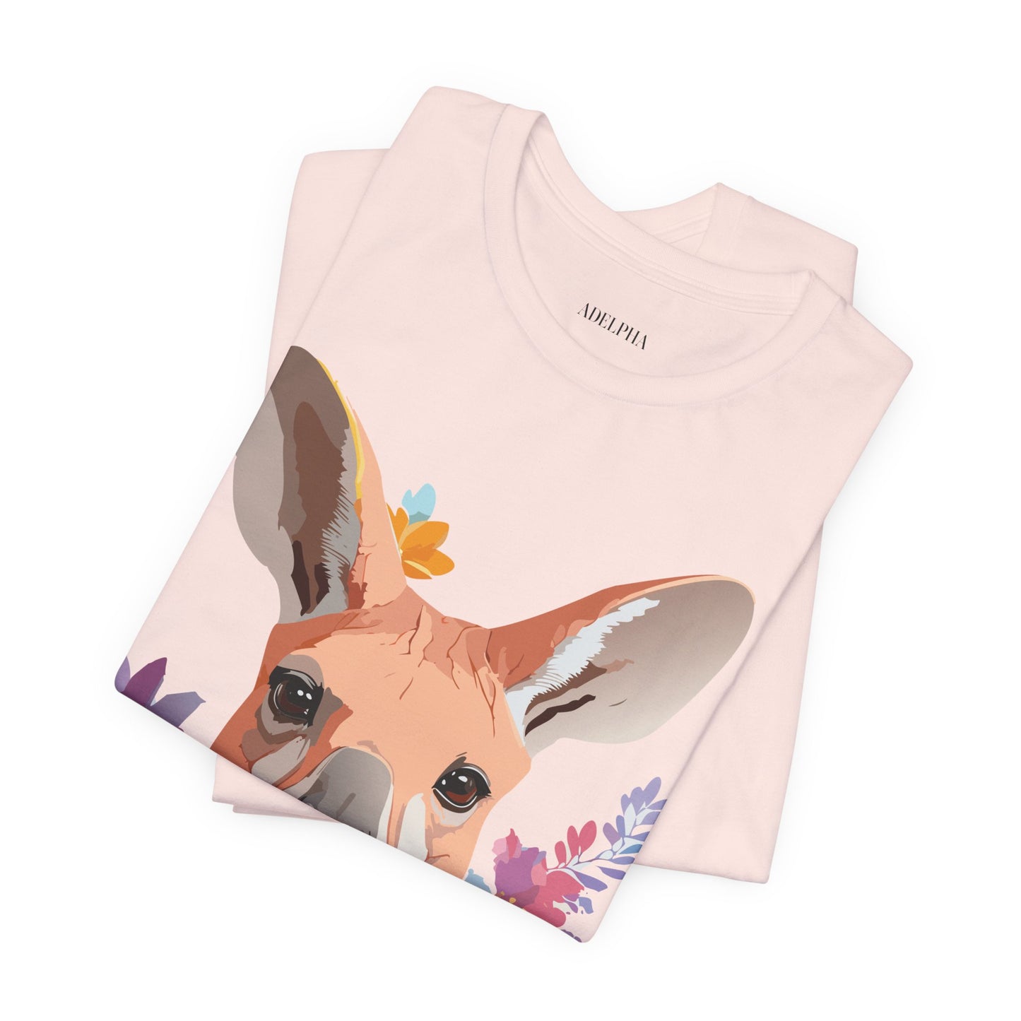 Natural Cotton Tee Shirt with Kangaroo