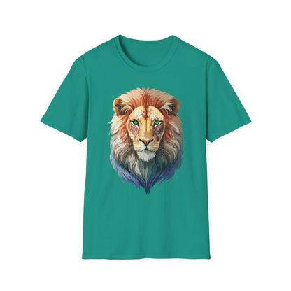 Gildan Softstyle Lion Shirt Unisex Floral Tee Animal Print Tee