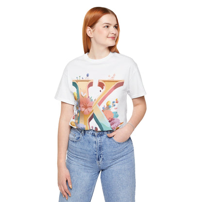 Natural Cotton Tee Shirt - Letters Collection - K Printify