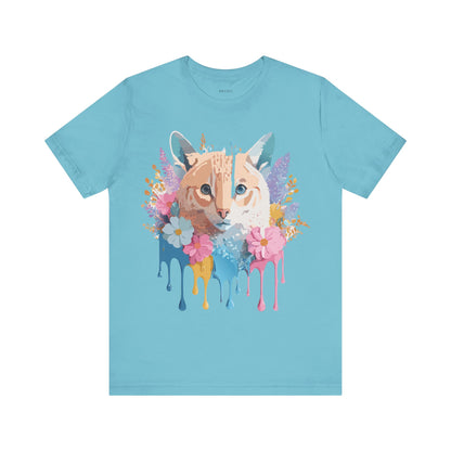 Natural Cotton Tee Shirt with Cat Printify