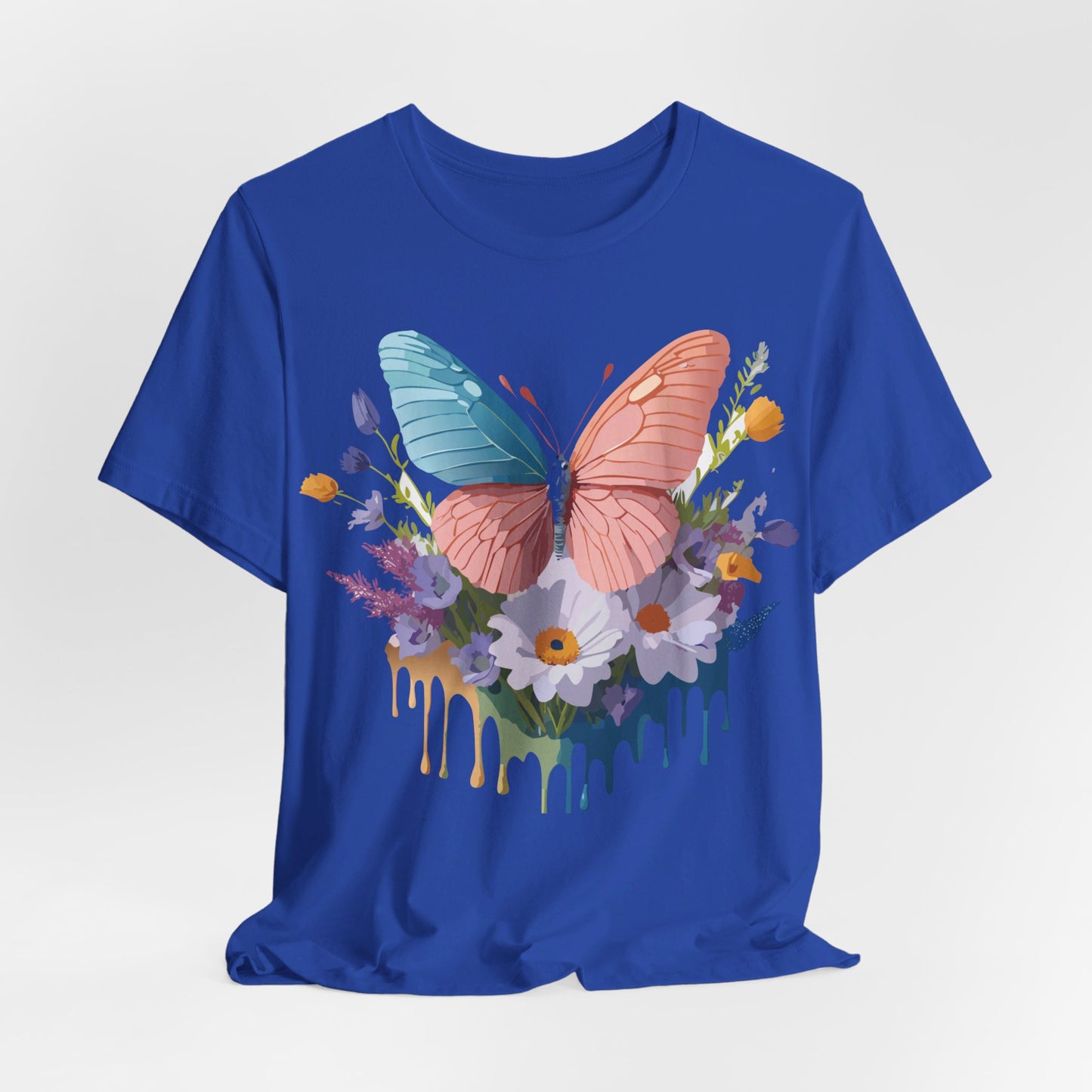 Natural Cotton Tee Shirt with Butterfly