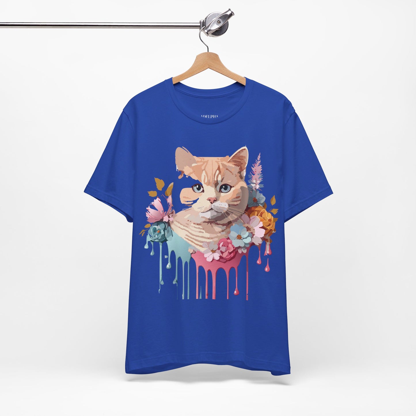 Natural Cotton Tee Shirt with Cat