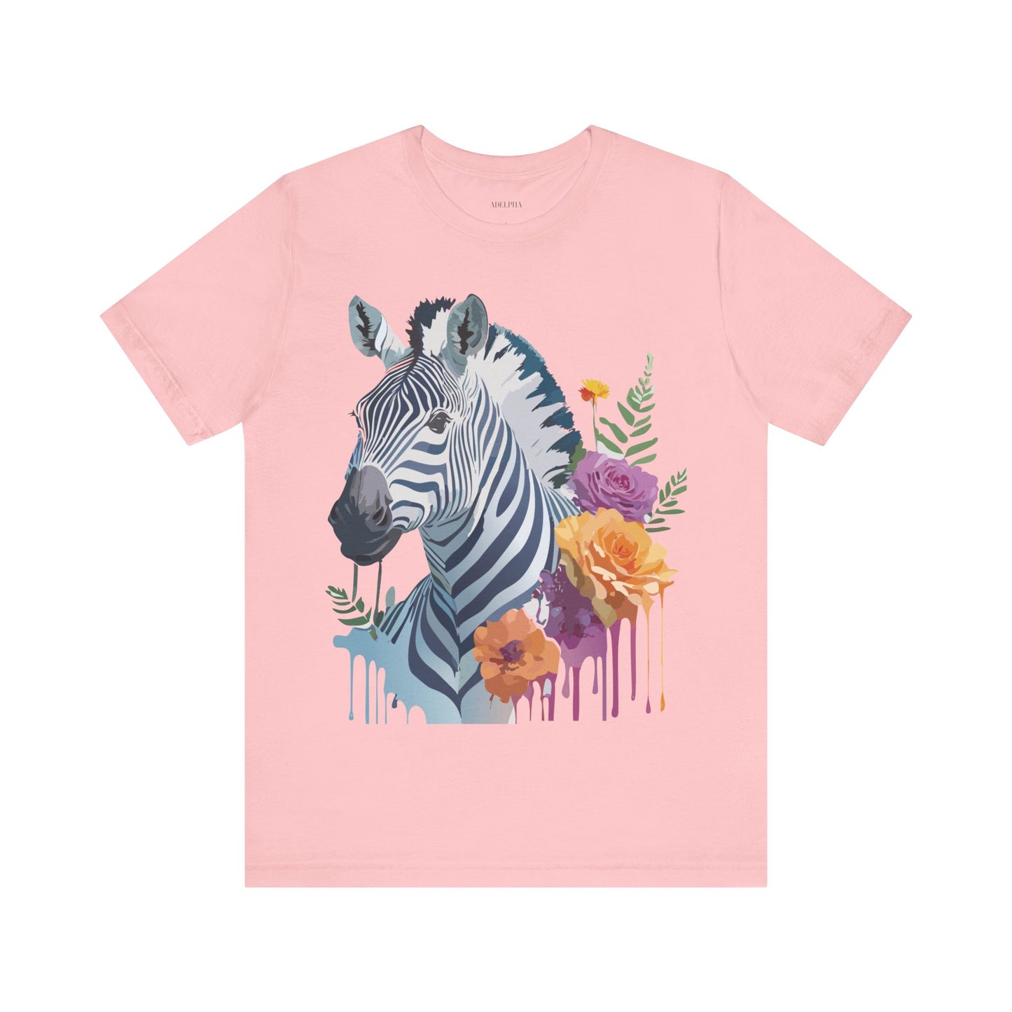 Natural Cotton Tee Shirt with Zebra