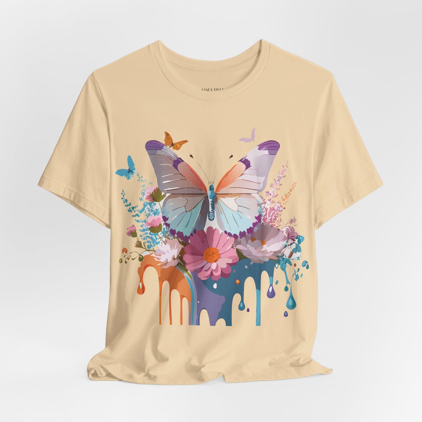 T-shirt en coton naturel avec papillon