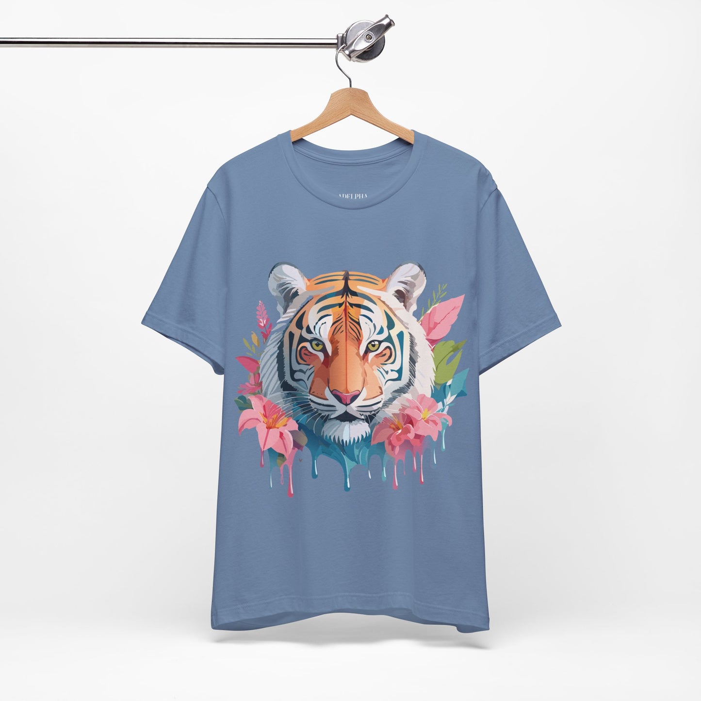 Natural Cotton Tee Shirt with Tiger