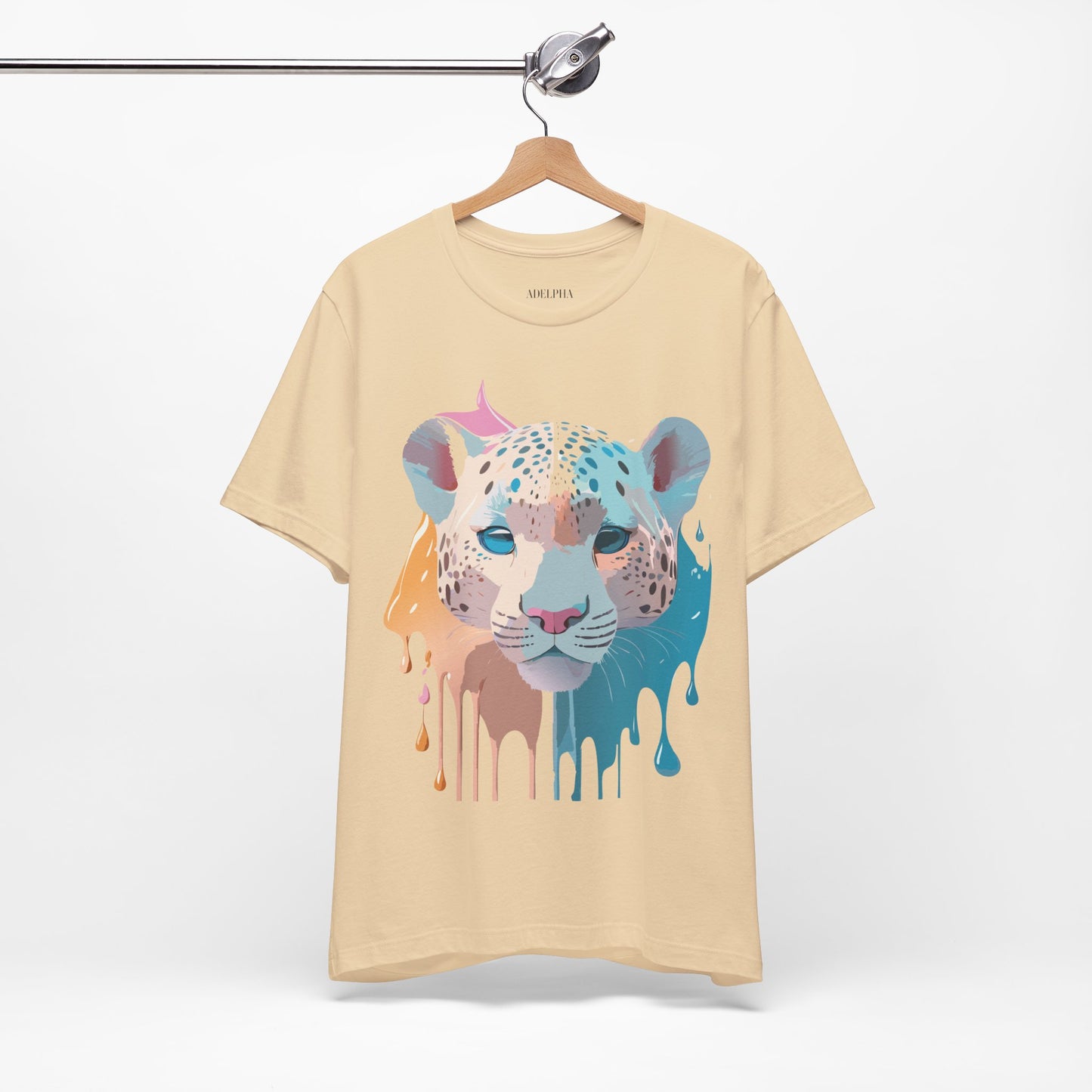 Natural Cotton Tee Shirt with Cheetah