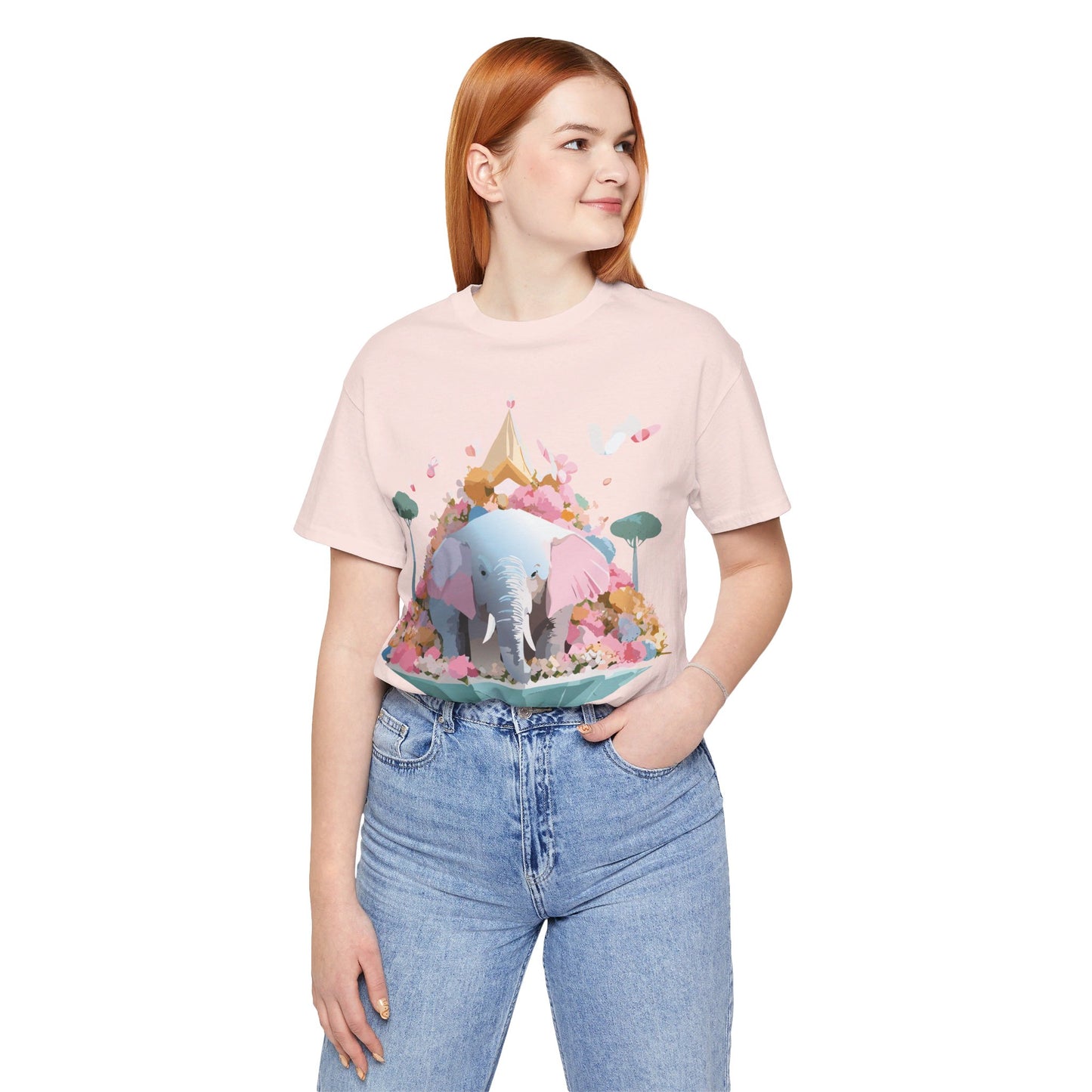 T-Shirt aus natürlicher Baumwolle mit Elefant