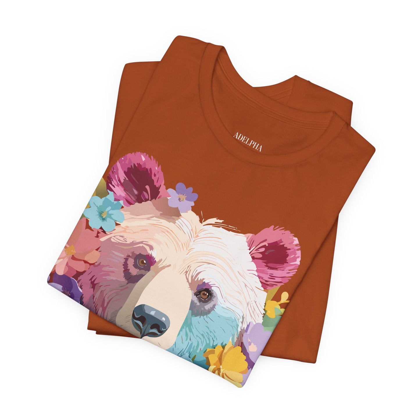 Natural Cotton Tee Shirt with Bear