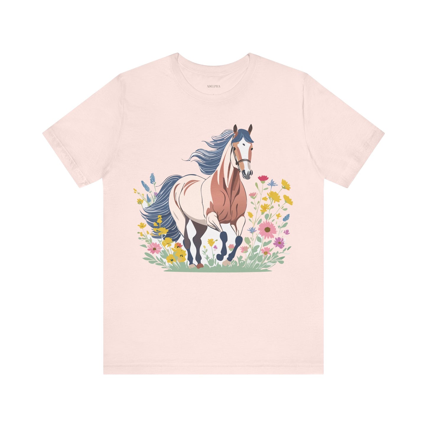 Natural Cotton Tee Shirt with Horse