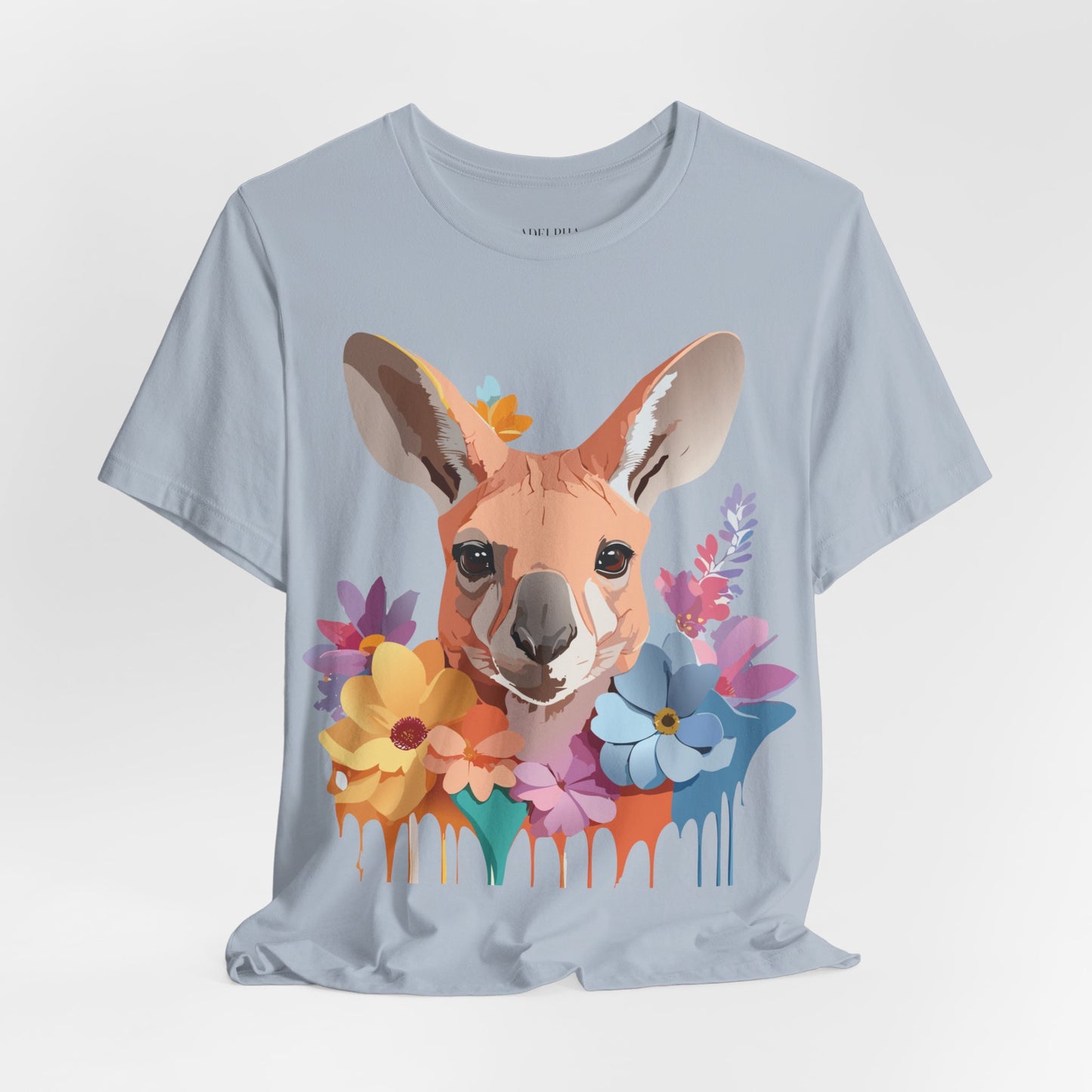 Natural Cotton Tee Shirt with Kangaroo