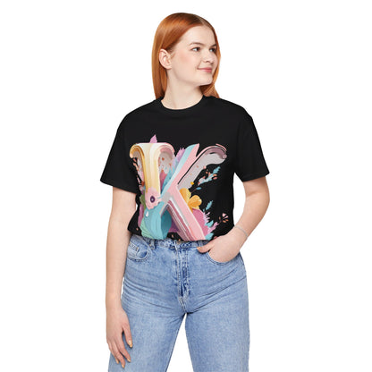 Natural Cotton Tee Shirt - Letters Collection - K Printify