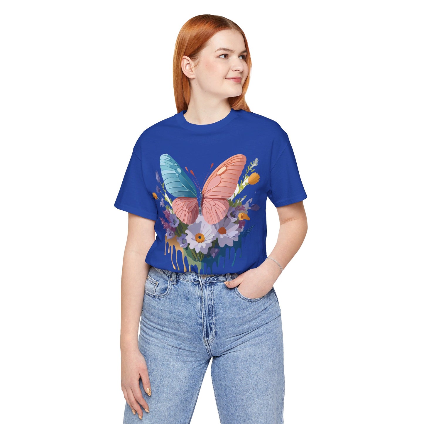 T-Shirt aus natürlicher Baumwolle mit Schmetterling