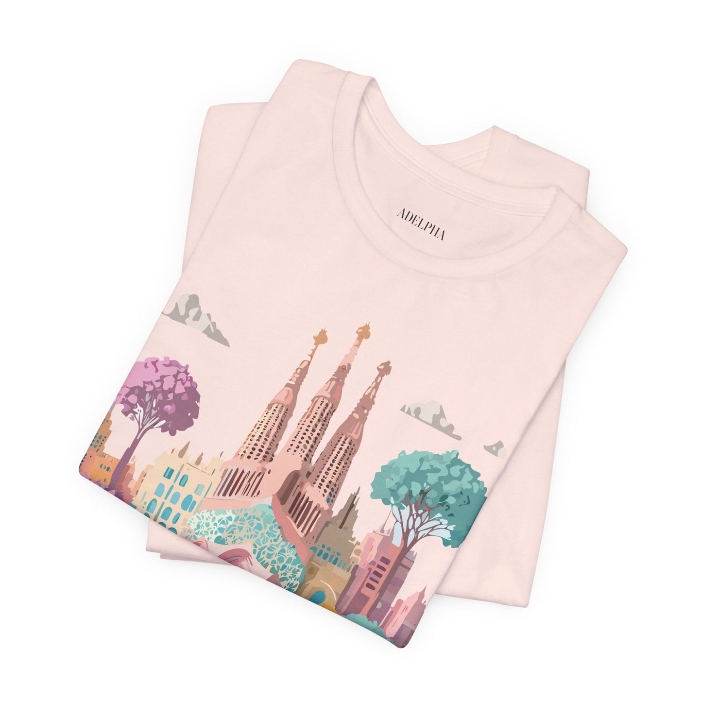 Natural Cotton Tee Shirt - Beautiful Places Collection - Barcelona