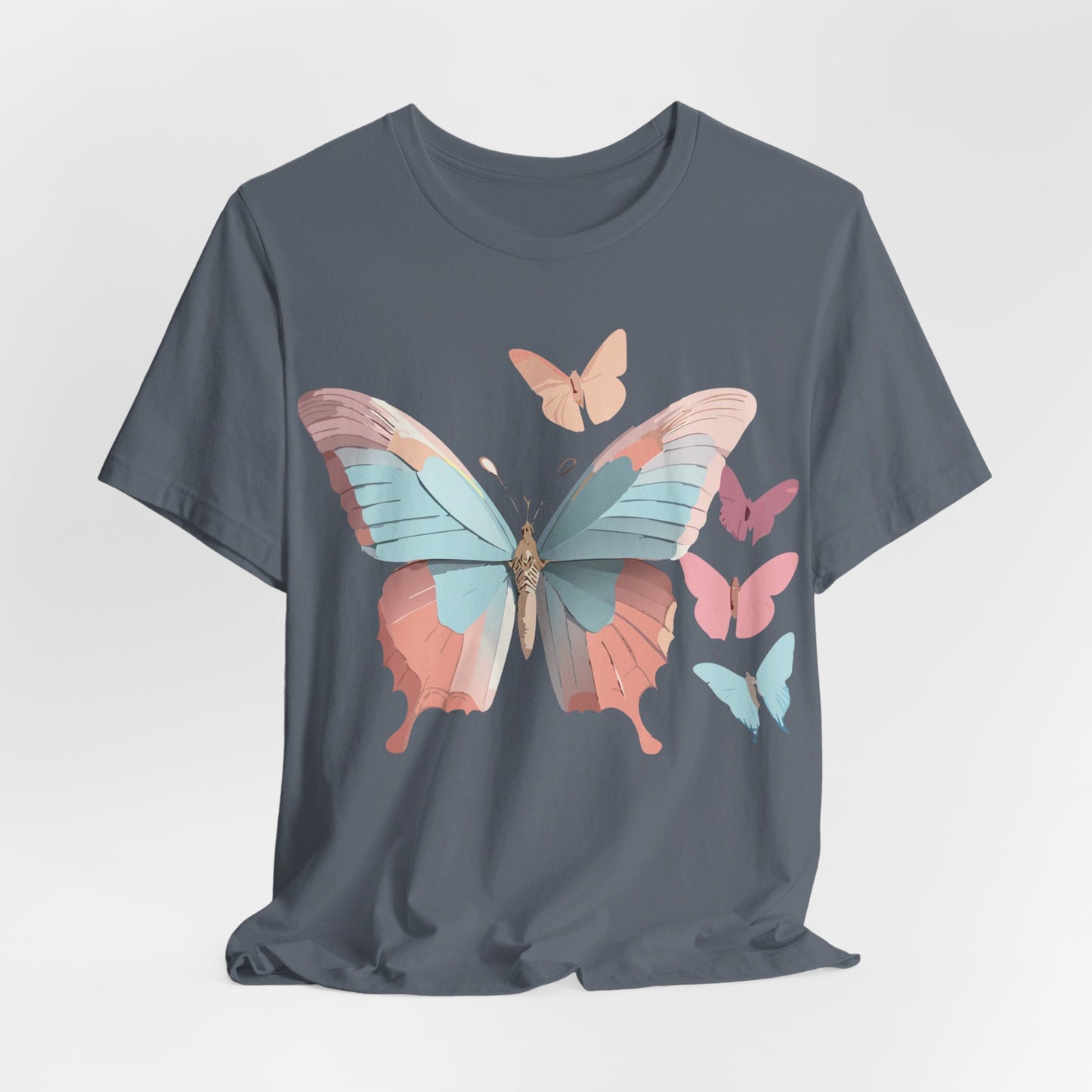 T-Shirt aus natürlicher Baumwolle mit Schmetterling