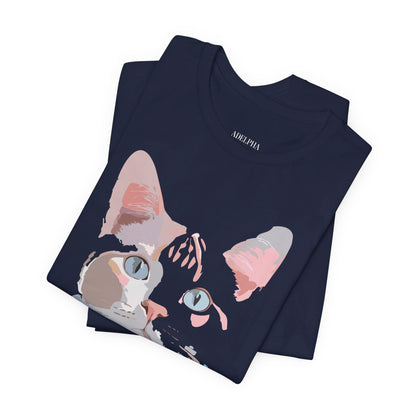 Natural Cotton Tee Shirt with Cat Printify