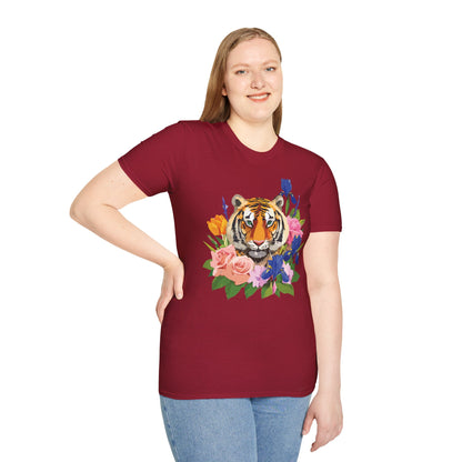 Tiger Shirt Unisex Animal Tee Gildan Softstyle 64000 100 Percent Cotton
