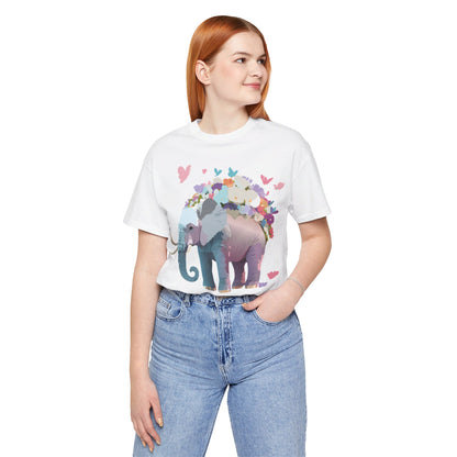 Natural Cotton Tee Shirt with Elephant Printify