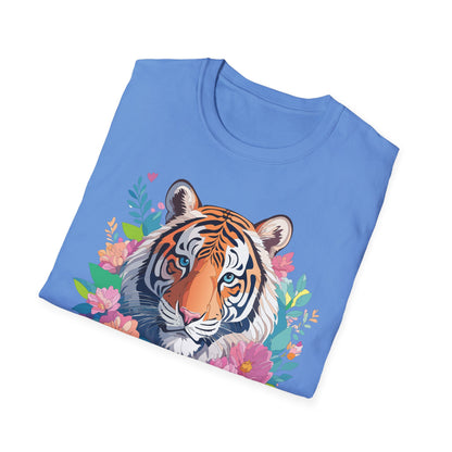 Tiger Themed Unisex Cotton Short Sleeve T Shirt Animal Print Tee