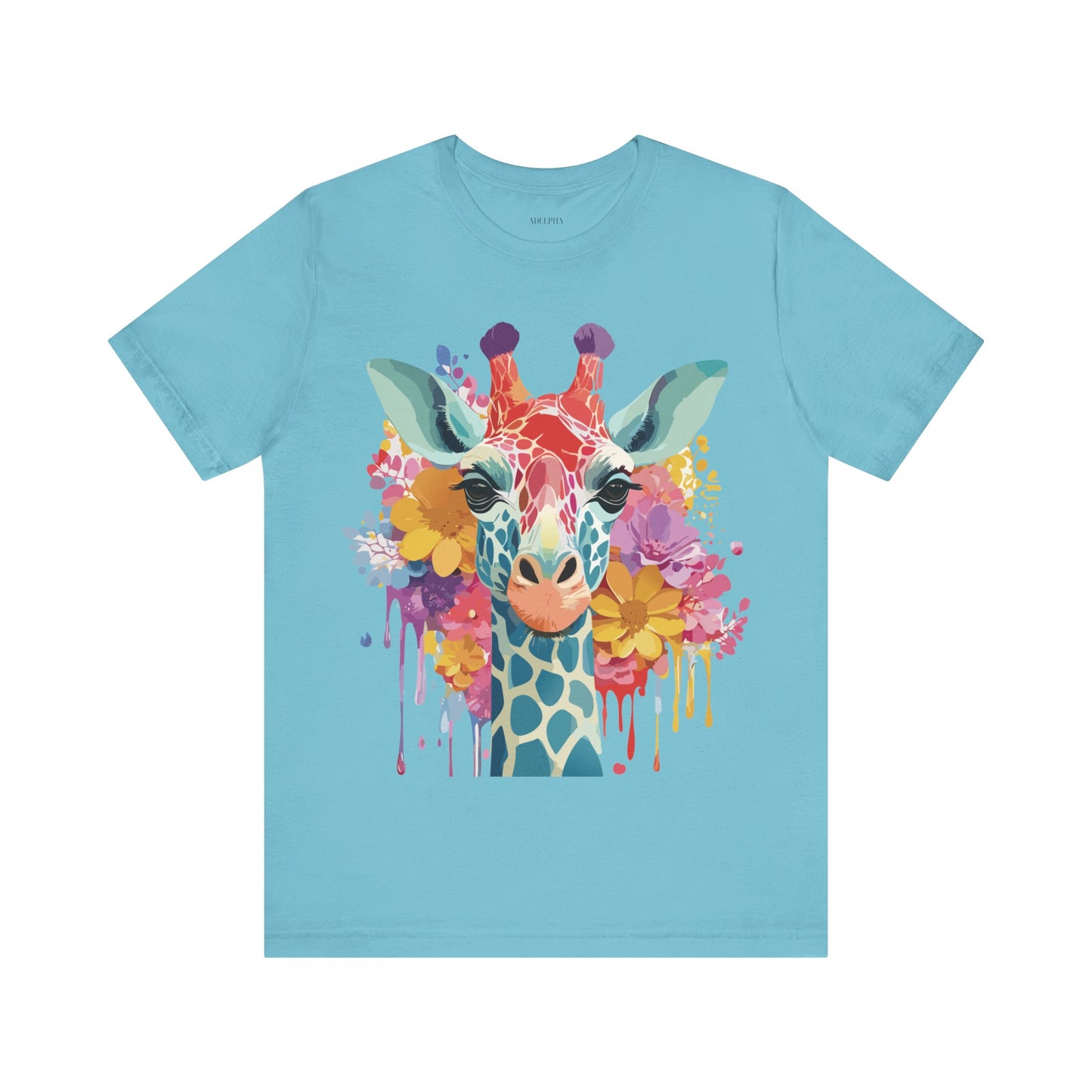 Natural Cotton Tee Shirt with Giraffe