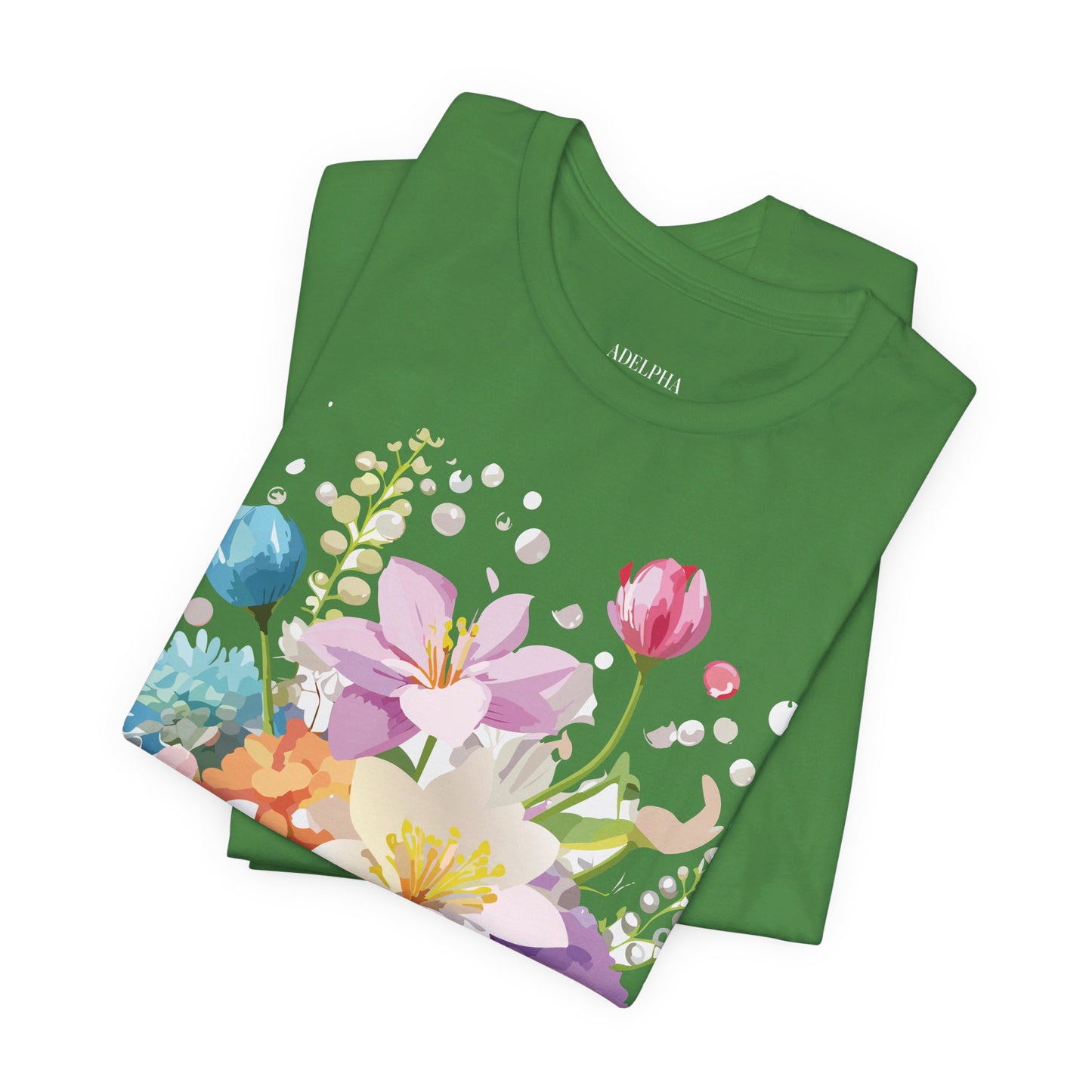 T-Shirt aus natürlicher Baumwolle mit Blumen