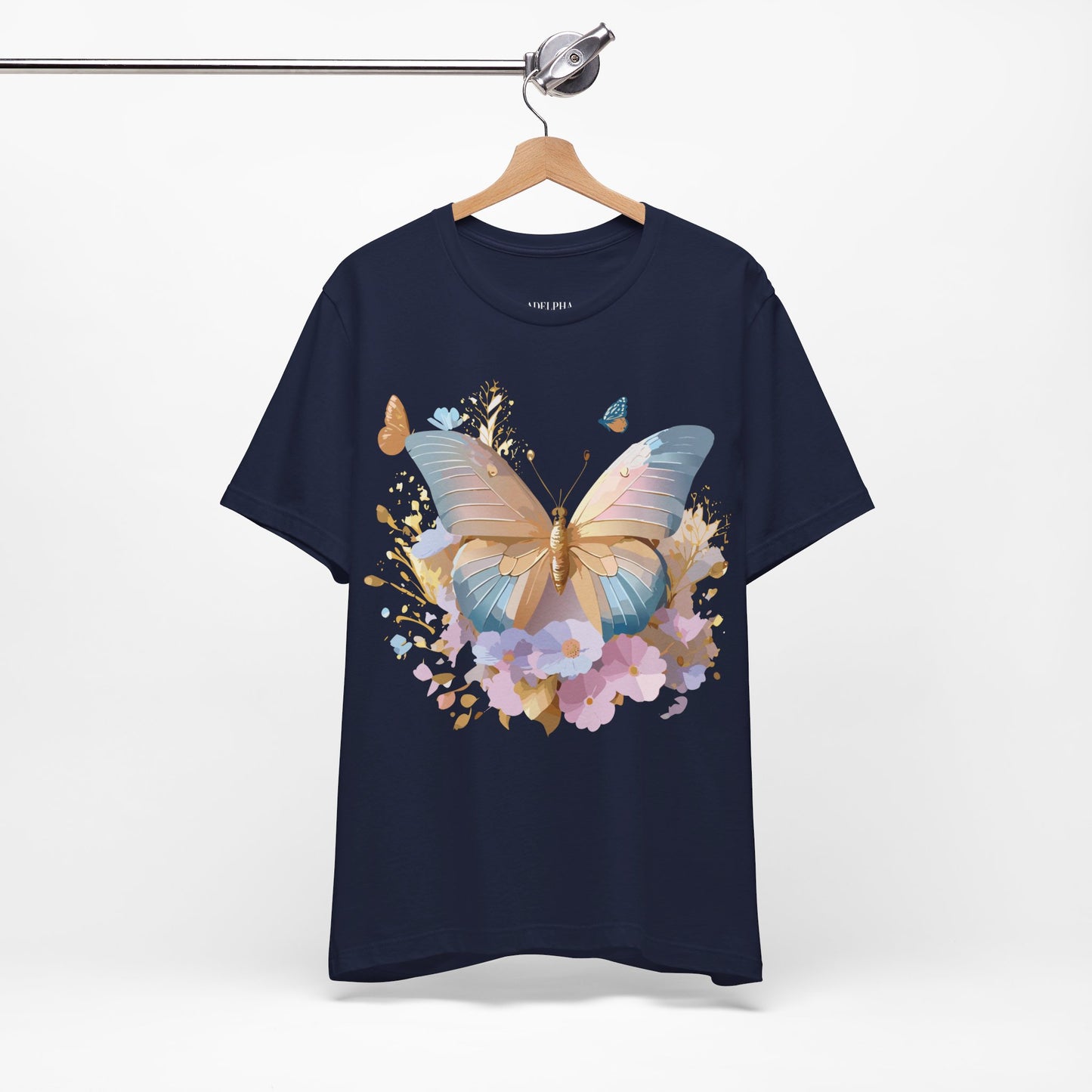 T-Shirt aus natürlicher Baumwolle mit Schmetterling