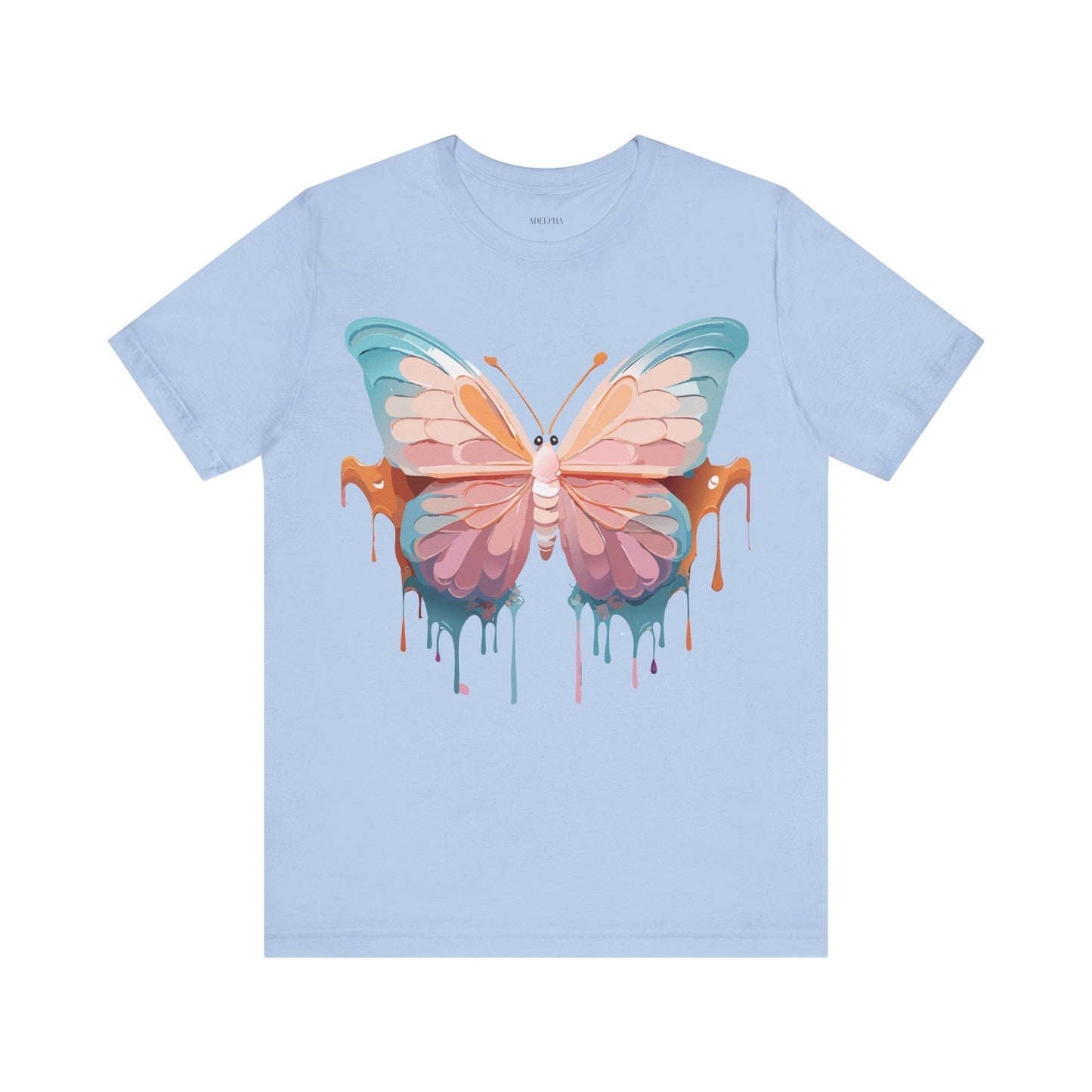 Natural Cotton Tee Shirt with Butterfly