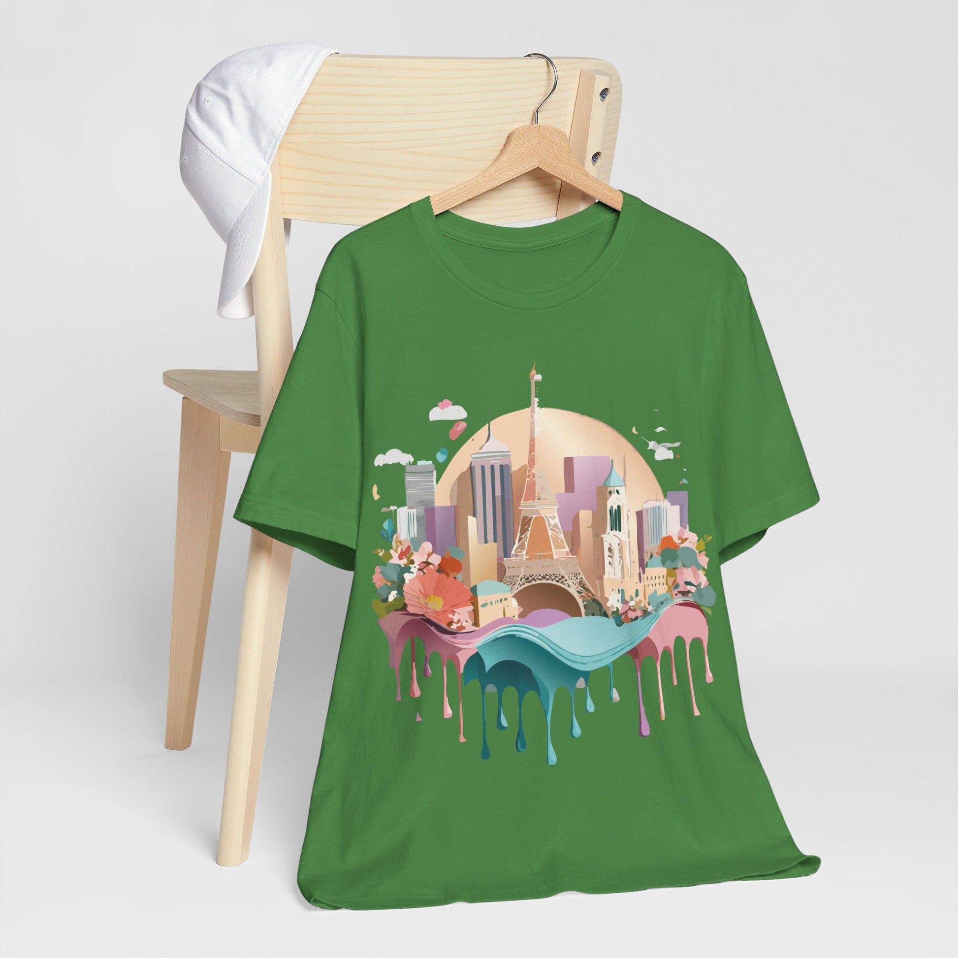 Natural Cotton Tee Shirt - Beautiful Places Collection - Paris Printify