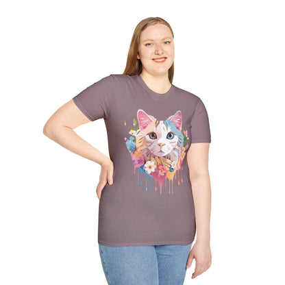 Cat Shirt Unisex Softstyle Tee 100 Percent Ring Spun Cotton Kitten Tee
