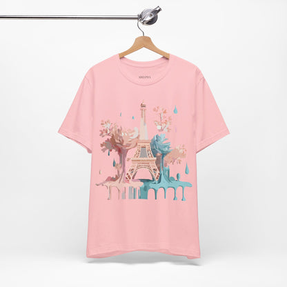 Natural Cotton Tee Shirt - Beautiful Places Collection - Paris Printify