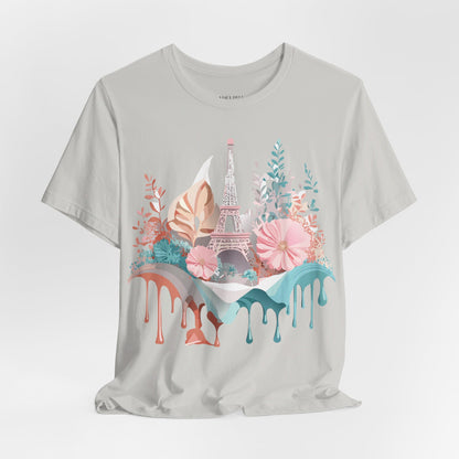 Natural Cotton Tee Shirt - Beautiful Places Collection - Paris Printify