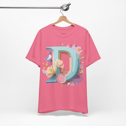 Natural Cotton Tee Shirt - Letters Collection - D Printify