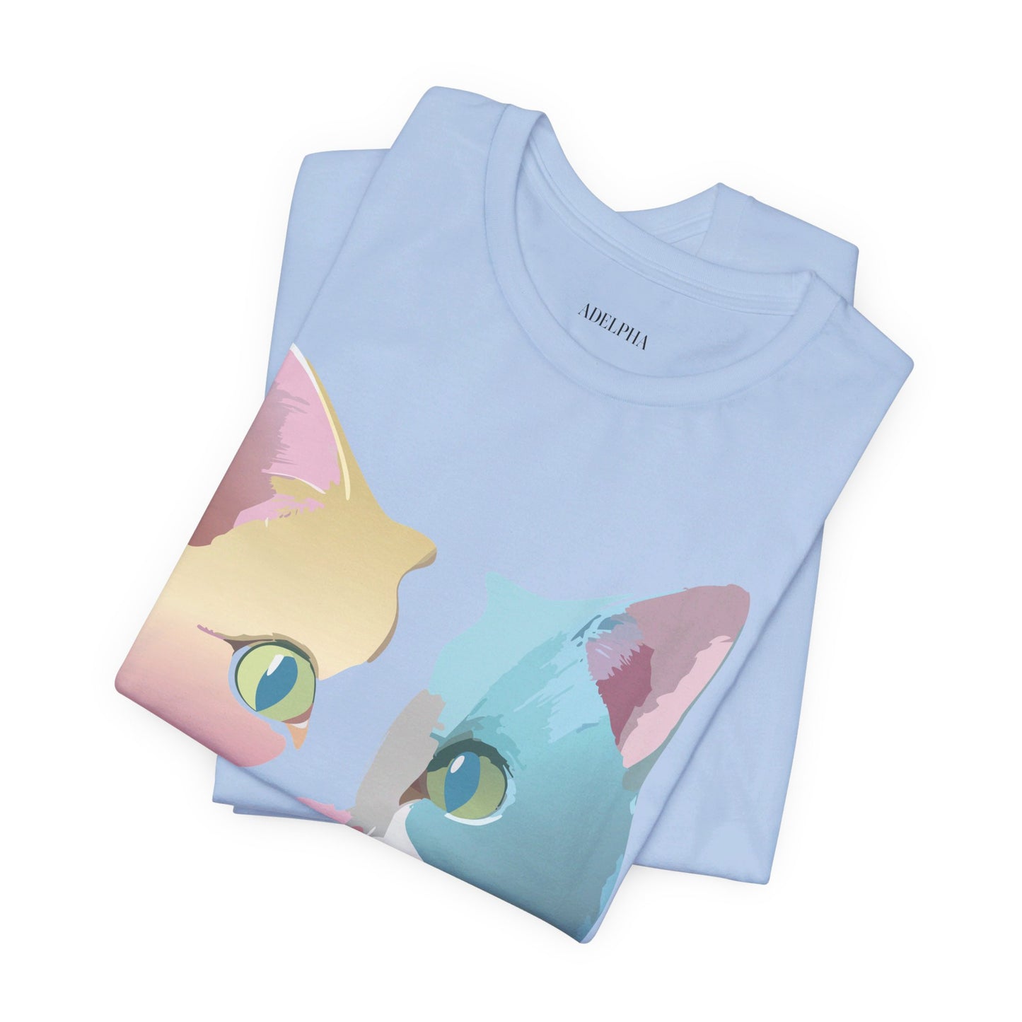 Natural Cotton Tee Shirt with Cat