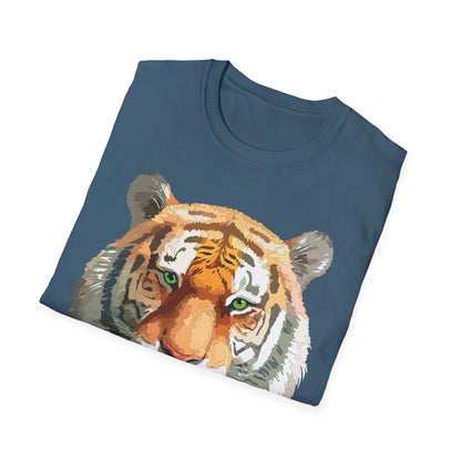 Tiger Print Shirt Unisex Animal Tee Gildan Softstyle 64000 Cotton Comfort