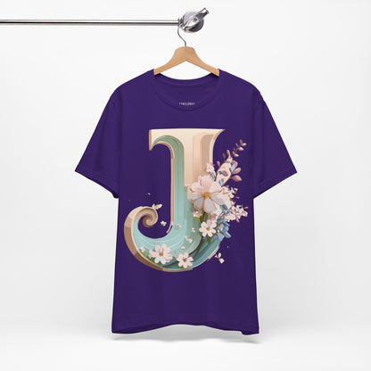 Natural Cotton Tee Shirt - Letters Collection - J Printify