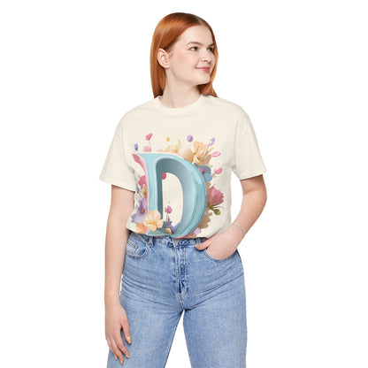 Natural Cotton Tee Shirt - Letters Collection - D Printify