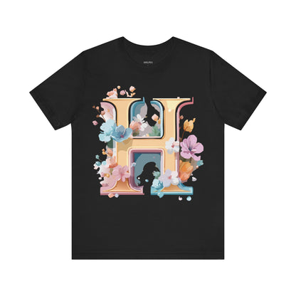Natural Cotton Tee Shirt - Letters Collection - H Printify