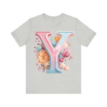 Natural Cotton Tee Shirt - Letters Collection - Y Printify