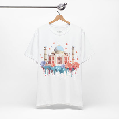 Natural Cotton Tee Shirt - Taj Mahal, India Printify