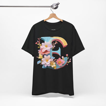 Natural Cotton Tee Shirt - Letters Collection - E Printify