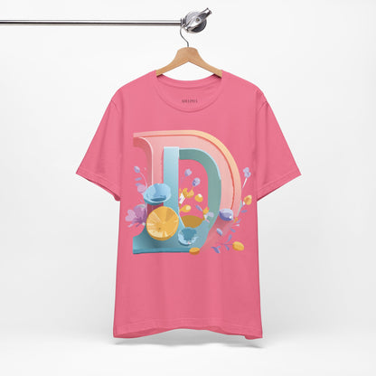 Natural Cotton Tee Shirt - Letters Collection - D Printify